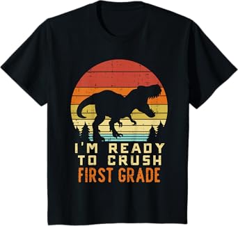 Im Ready To Crush 1st Grade Dinosaur Back To School Day Boys T-Shirt