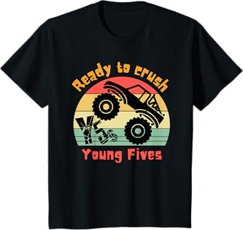 Kids Ready to Crush Young Fives First Day of Young Fives T-Shirt