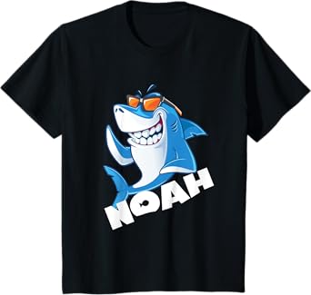 Kids Shark Name Noah Gift Boys T-Shirt