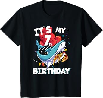 It's my 7th Birthday 7 Year Old Shark Birthday T-Shirt
