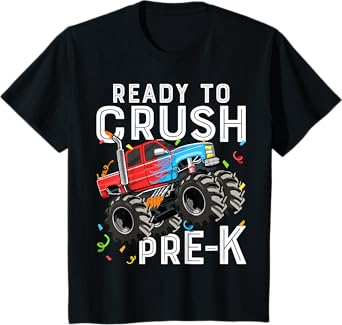 First Day of Preschool Ready To Crush Pre-K Monster Truck T-Shirt