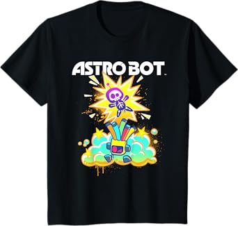 Kids Astro Bot Kids Colorful Airbrush PlayStation Video Game T-Shirt