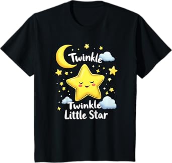 Twinkle Twinkle Little Star Kids โ Cute Cartoon Design T-Shirt