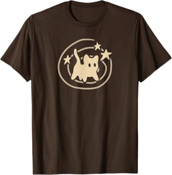 90s Y2K Scary Tomcat Cat is Scared under Starry Tail T-Shirt