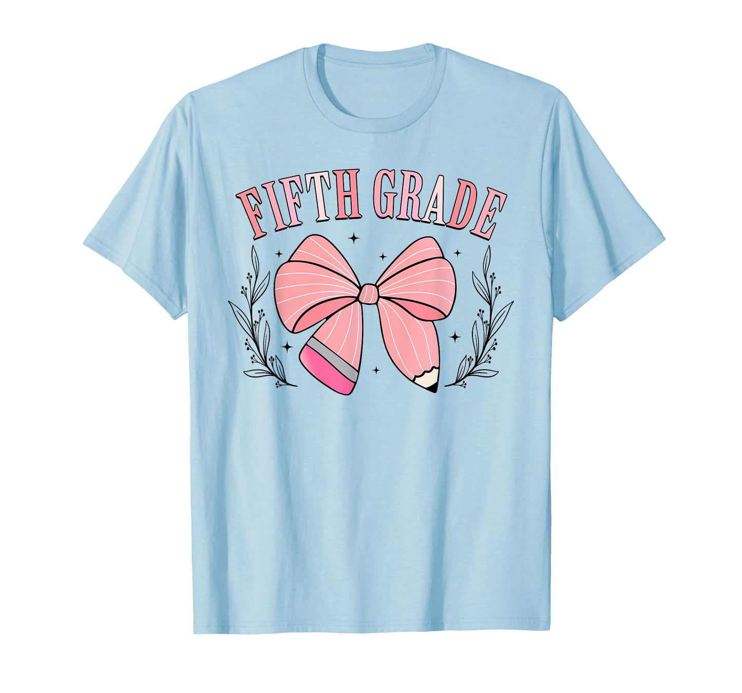 5th Grade Teacher Pencil Coquette Bow Back To School Teacher T-Shirt for Men Women Girls Kids