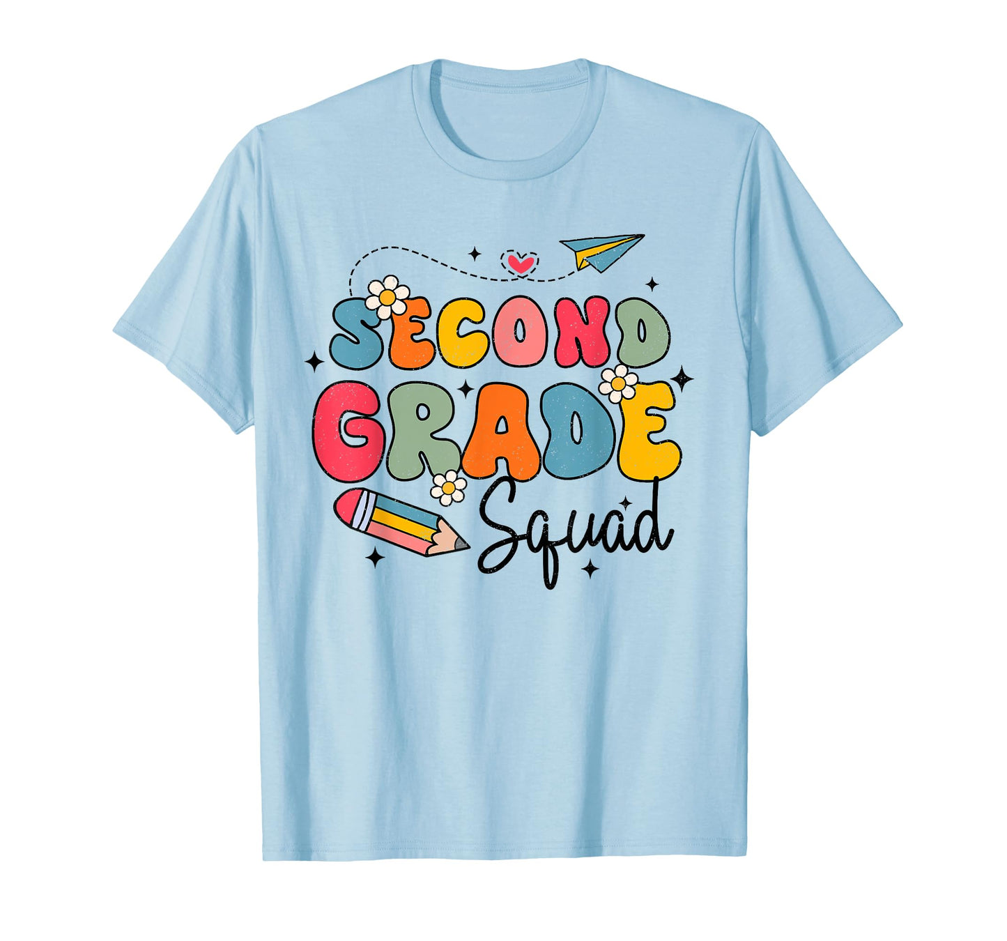 2nd Second Grade Squad Student Teacher Back To School Groovy T-Shirt