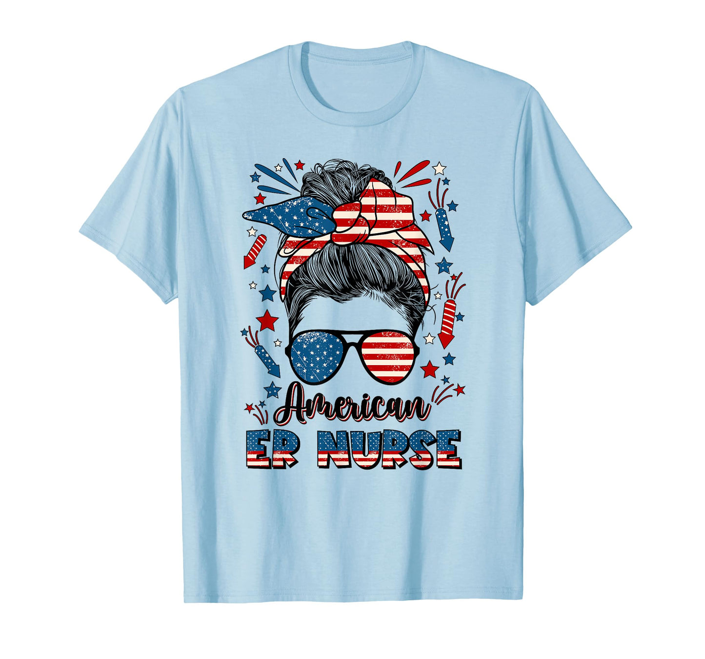 4th Of July Emergency Nurse American Flag ER Nurse T-Shirt