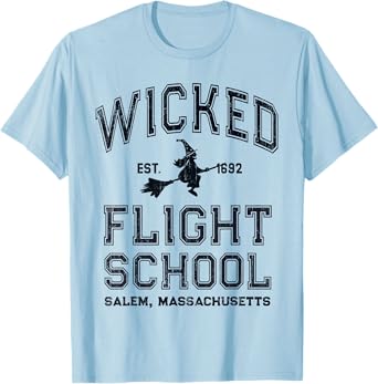 Funny WICKED FLIGHT SCHOOL Salem Massachusetts Witches Fly T-Shirt