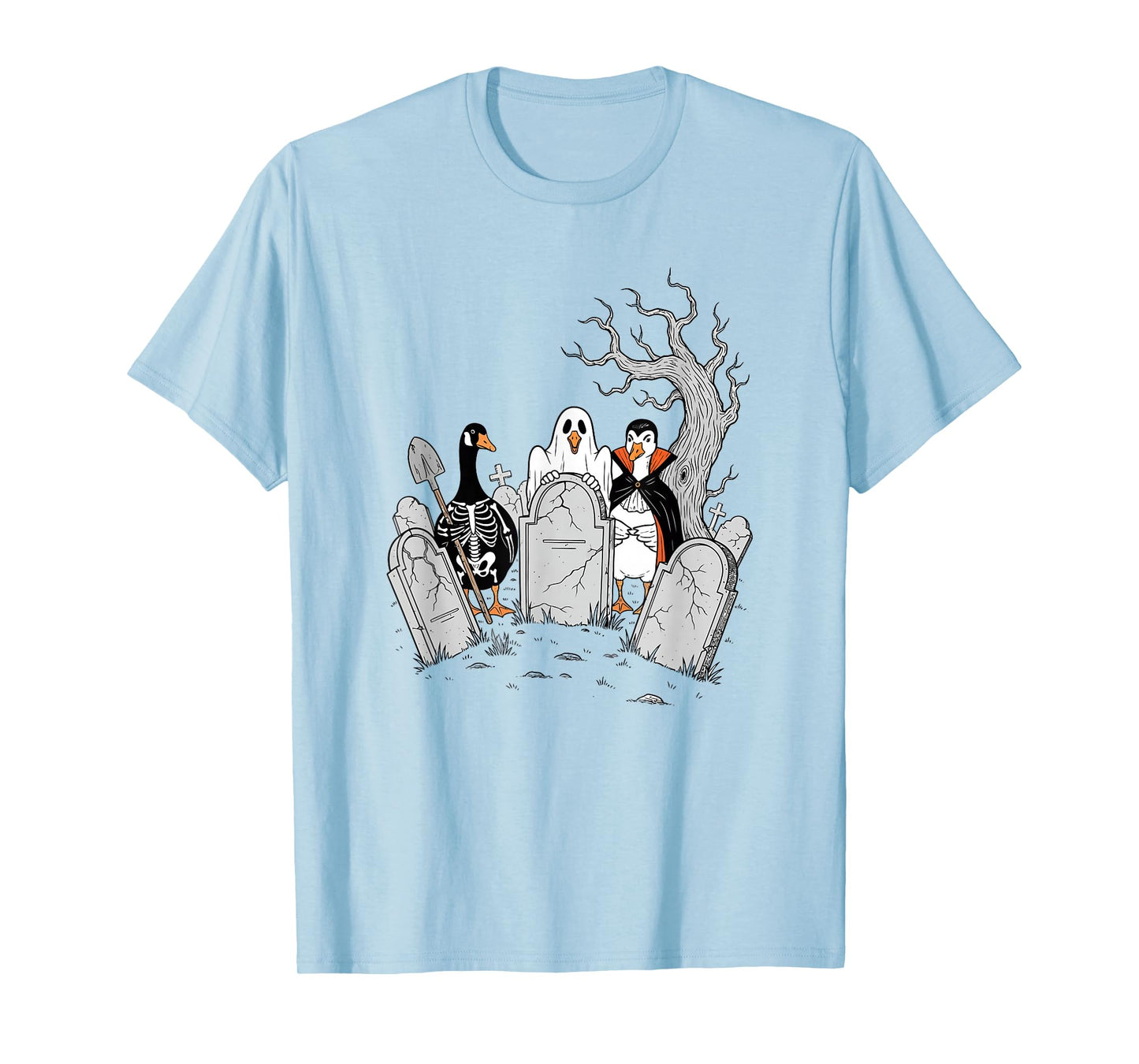 Halloween Goose Squad Ghost Witch Skeleton Spooky Costume T-Shirt