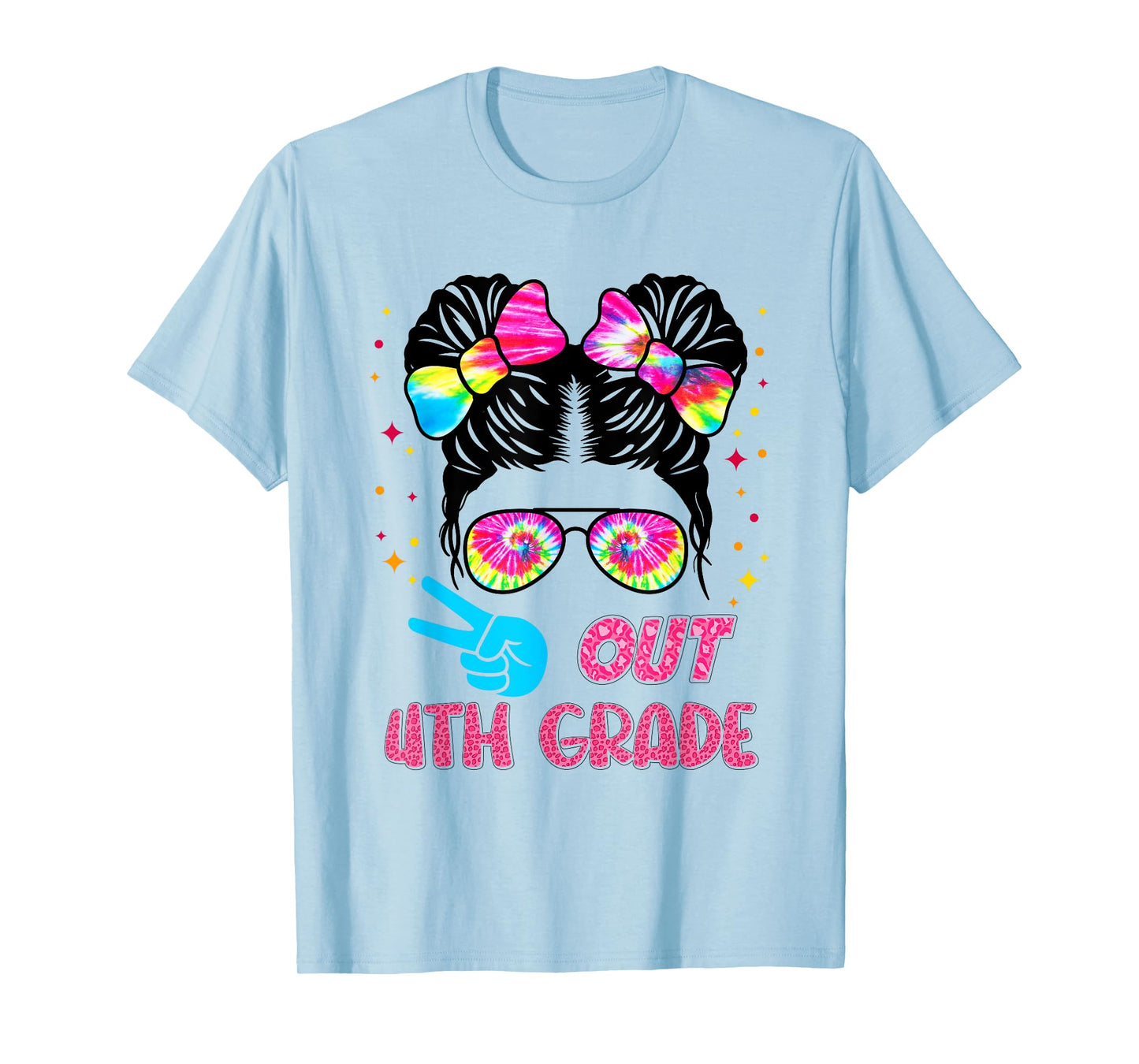 4th grade graduation shirt messy bun 4th grade end of school T-Shirt