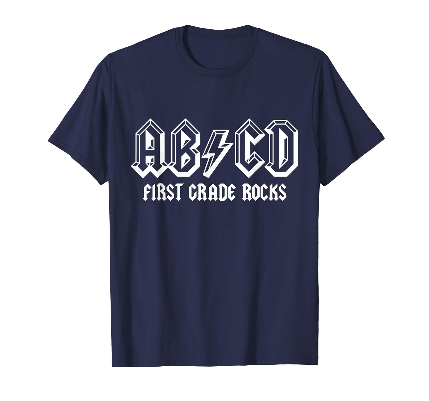 ABCD Rocks Back To School First Grade Rocks Funny Teacher T-Shirt for Men Women Girls Kids