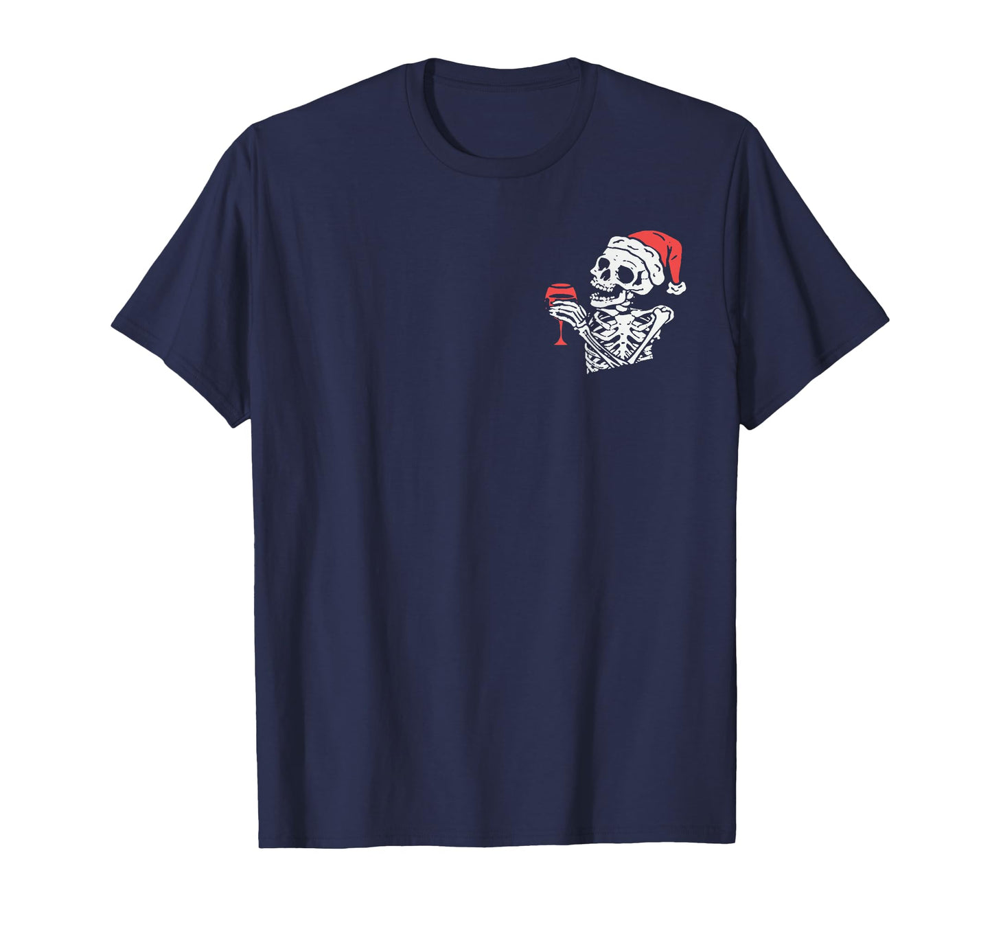 (2 Sided) Skeleton Full of Holiday Spirit Christmas T-Shirt