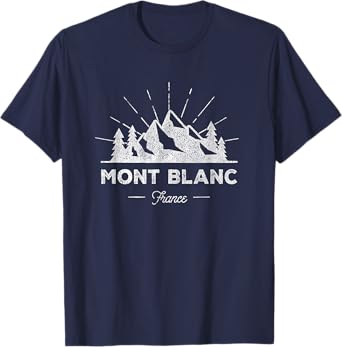 Mont Blanc France T Shirt Vintage Skiing Retro Tee Design T-Shirt