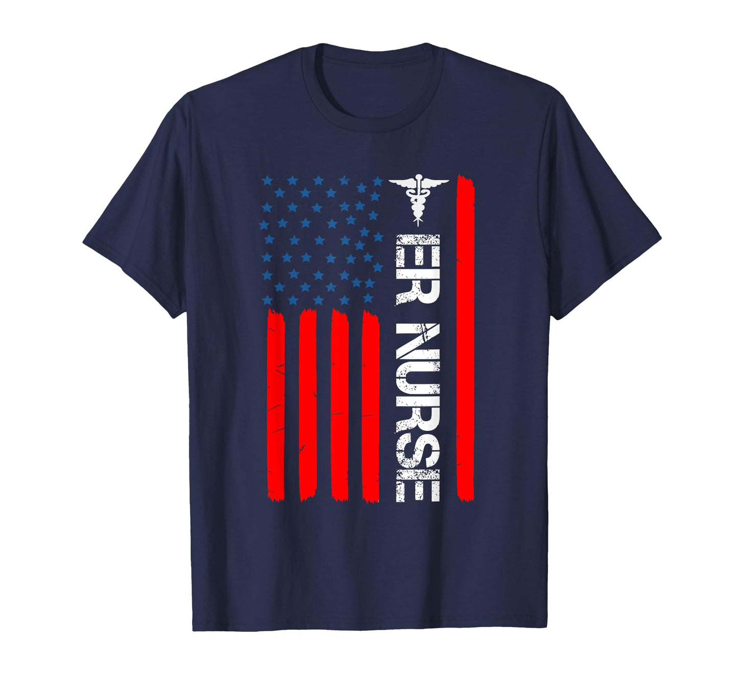 4th of July RN Patriotic ER Nurse Shirt Retro American Flag T-Shirt for Women Kids Men