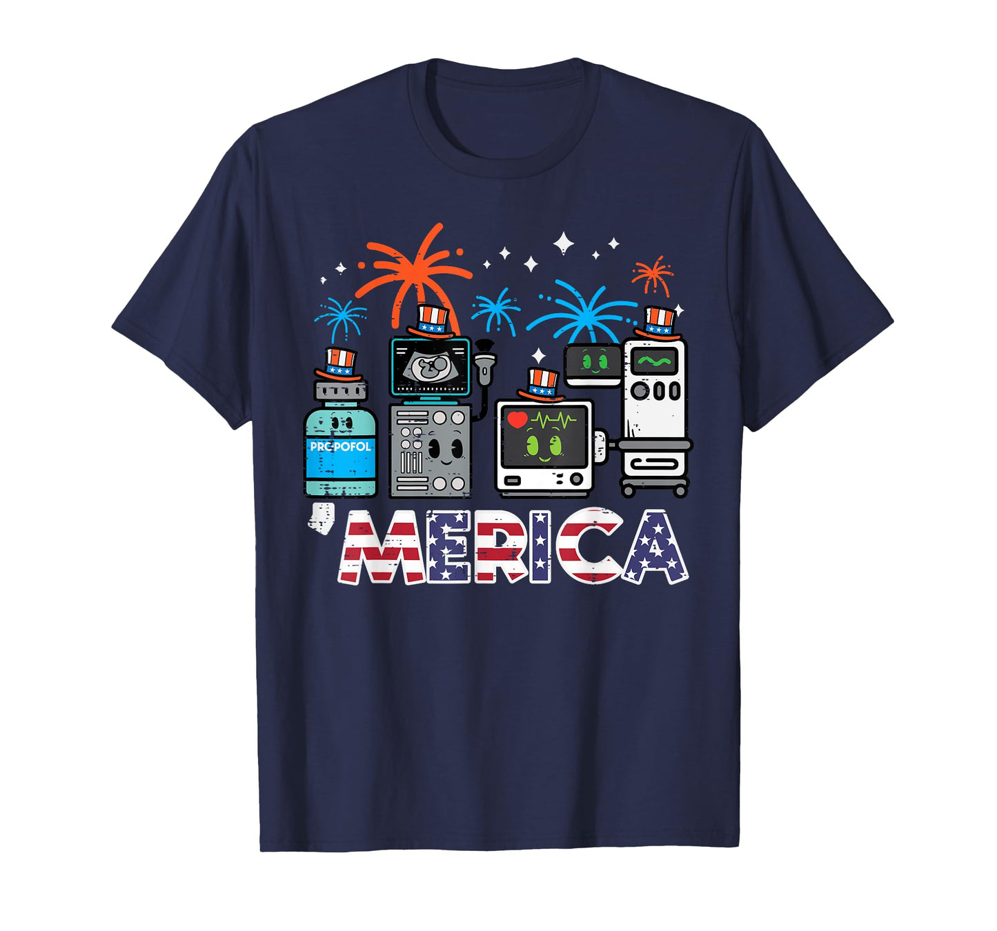 4th July Nurse Propofol Merica Scrub Top Patriotic Men Women T-Shirt
