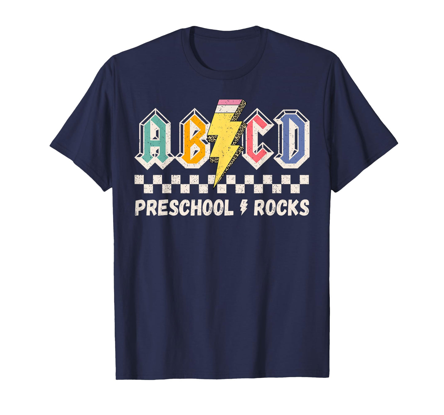 ABCD Preschool Rocks Pencil Lightning Teachers Rock Boys T-Shirt