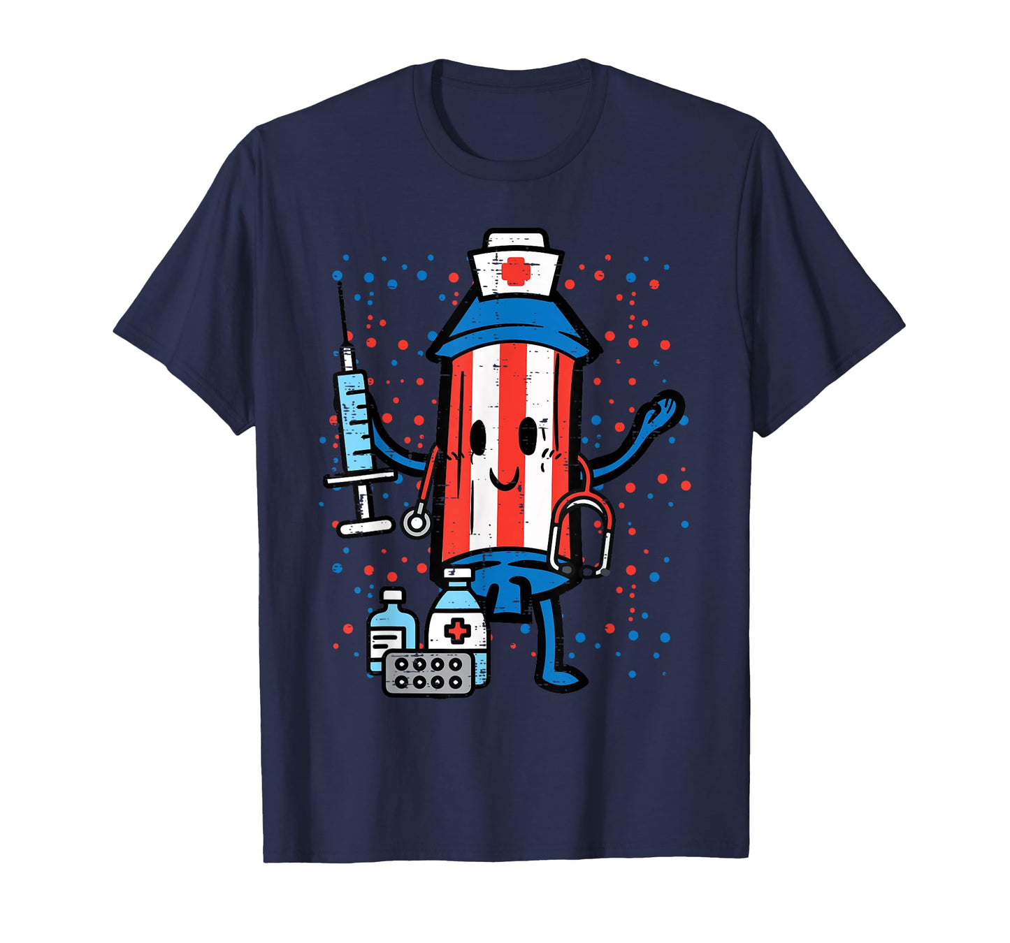 4th Of July Firecracker Nurse Funny America Scrub Top Women T-Shirt
