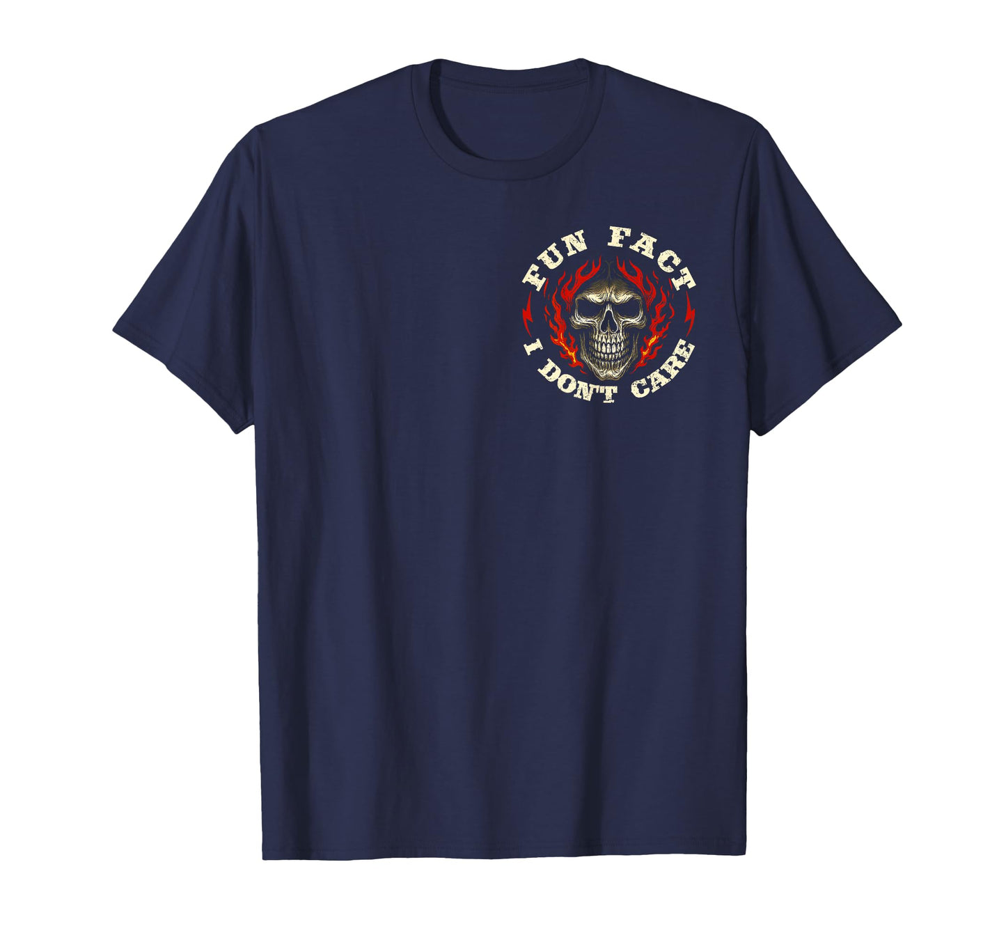 (2 Sided) Fun Fact I Don't Care Funny Skeleton Saying Quote T-Shirt
