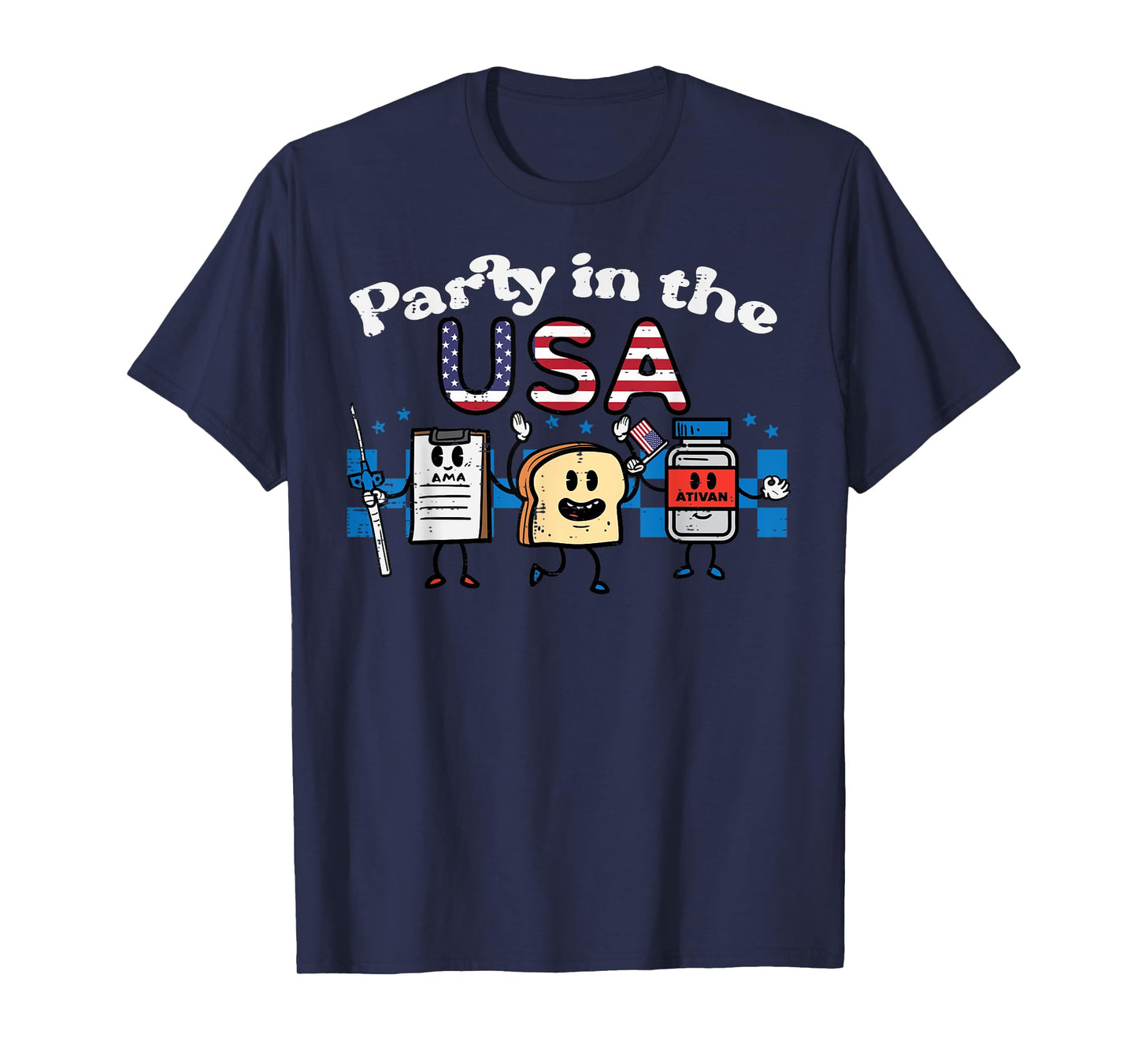4th July Nurse Party USA Ativan Scrub Top Patriot Women Men T-Shirt