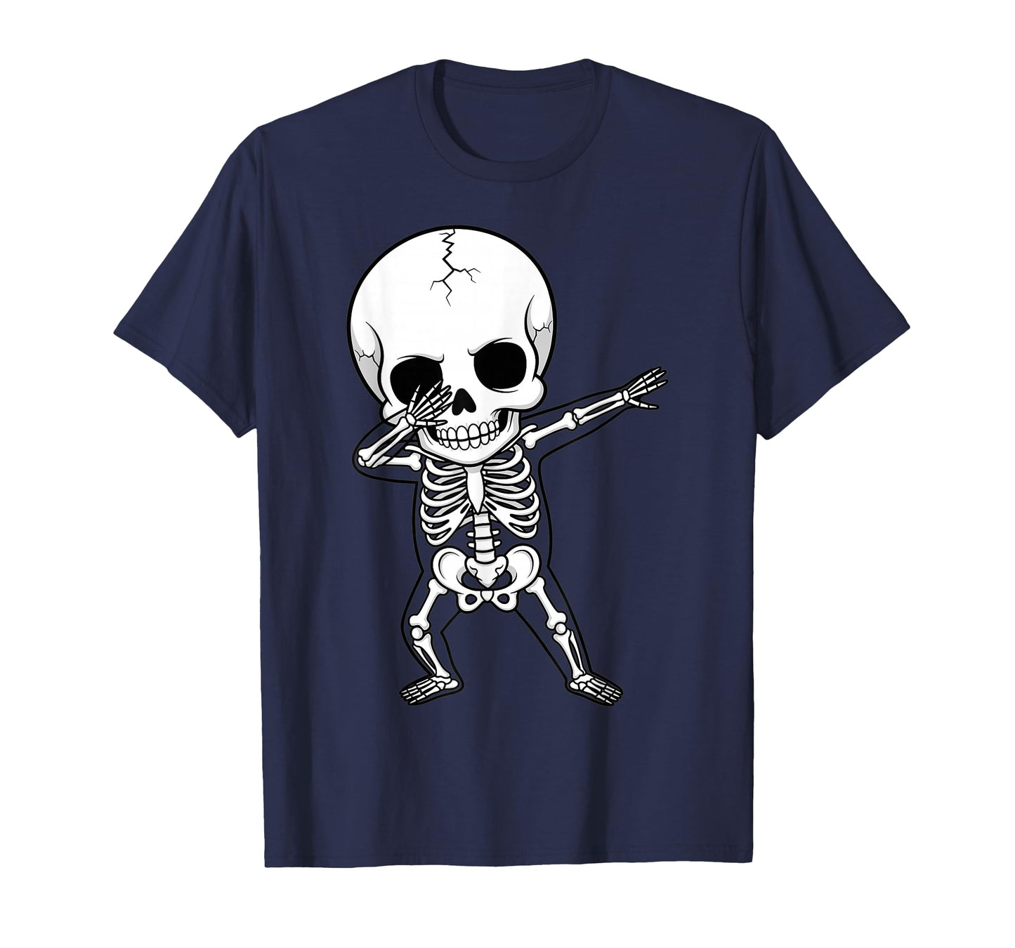 abbing Skeleton Cartoon Big Skull Funny Halloween T-Shirt