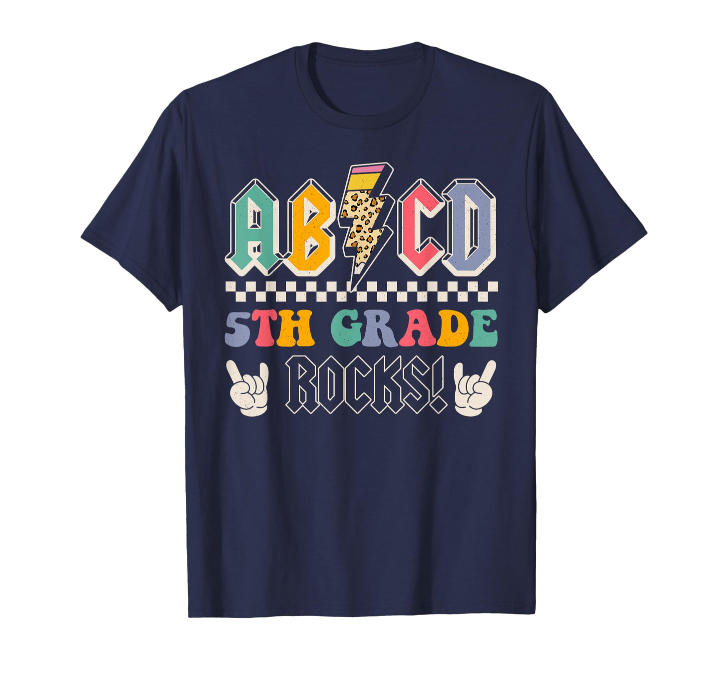 ABCD 5th Grade Rocks Back To School Fifth Grade Teacher Kids T-Shirt