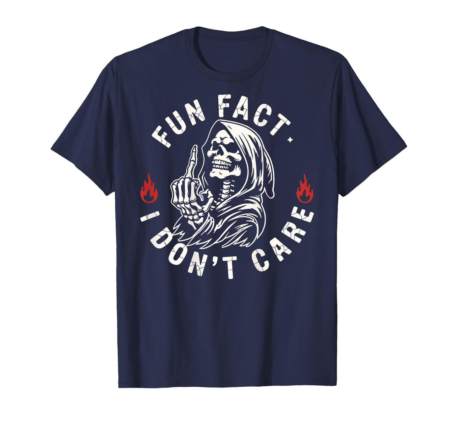(ON Back) Fun Fact I Don't Care Grim Reaper Skeleton T-Shirt