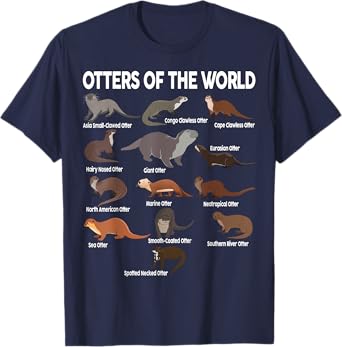 Otters-tshirt Of The World Kids Girls Men Boy Blue Sea Otter T-Shirt