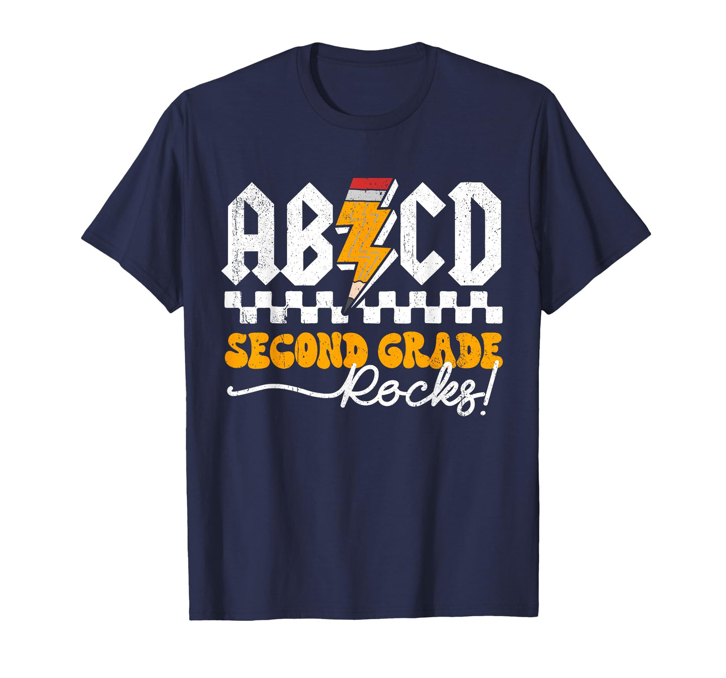 AB CD Second Grade Rocks 2nd Grader Teacher Boys Girls Kids T-Shirt