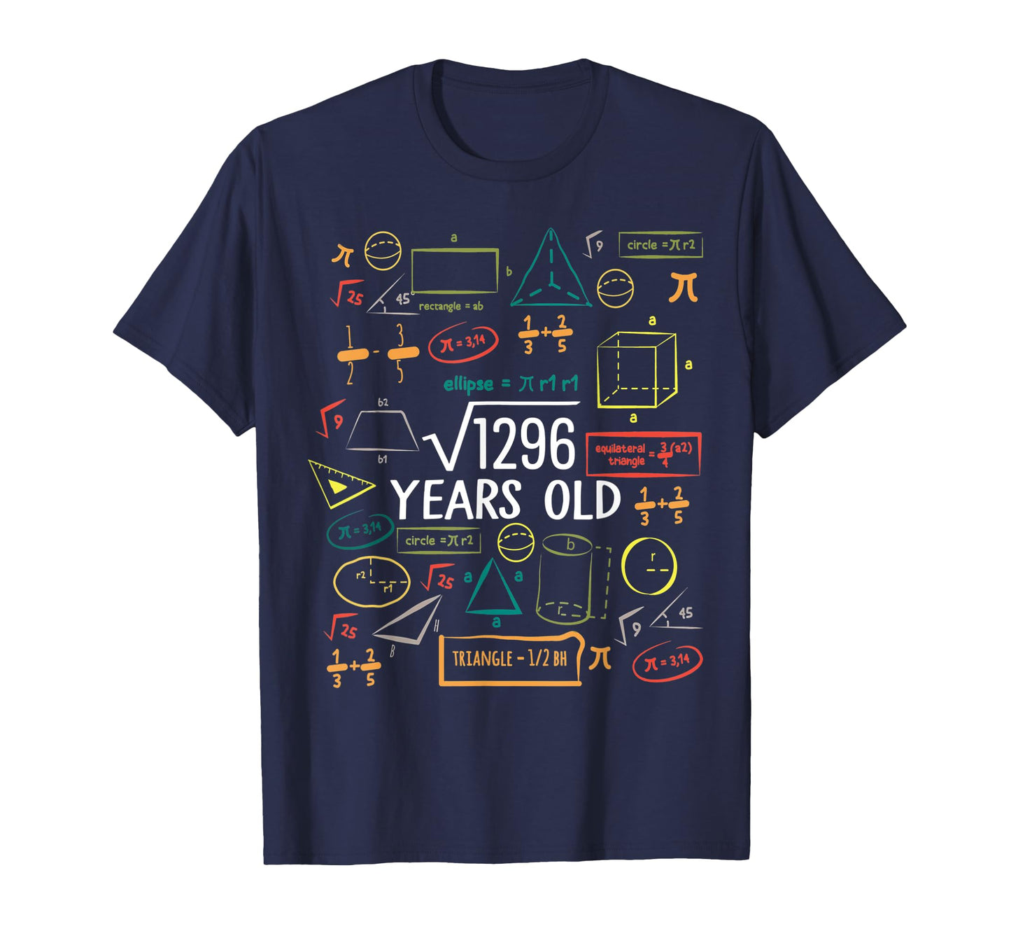 36 Years Old Square Root Math 36th Birthday Men Women T-Shirt