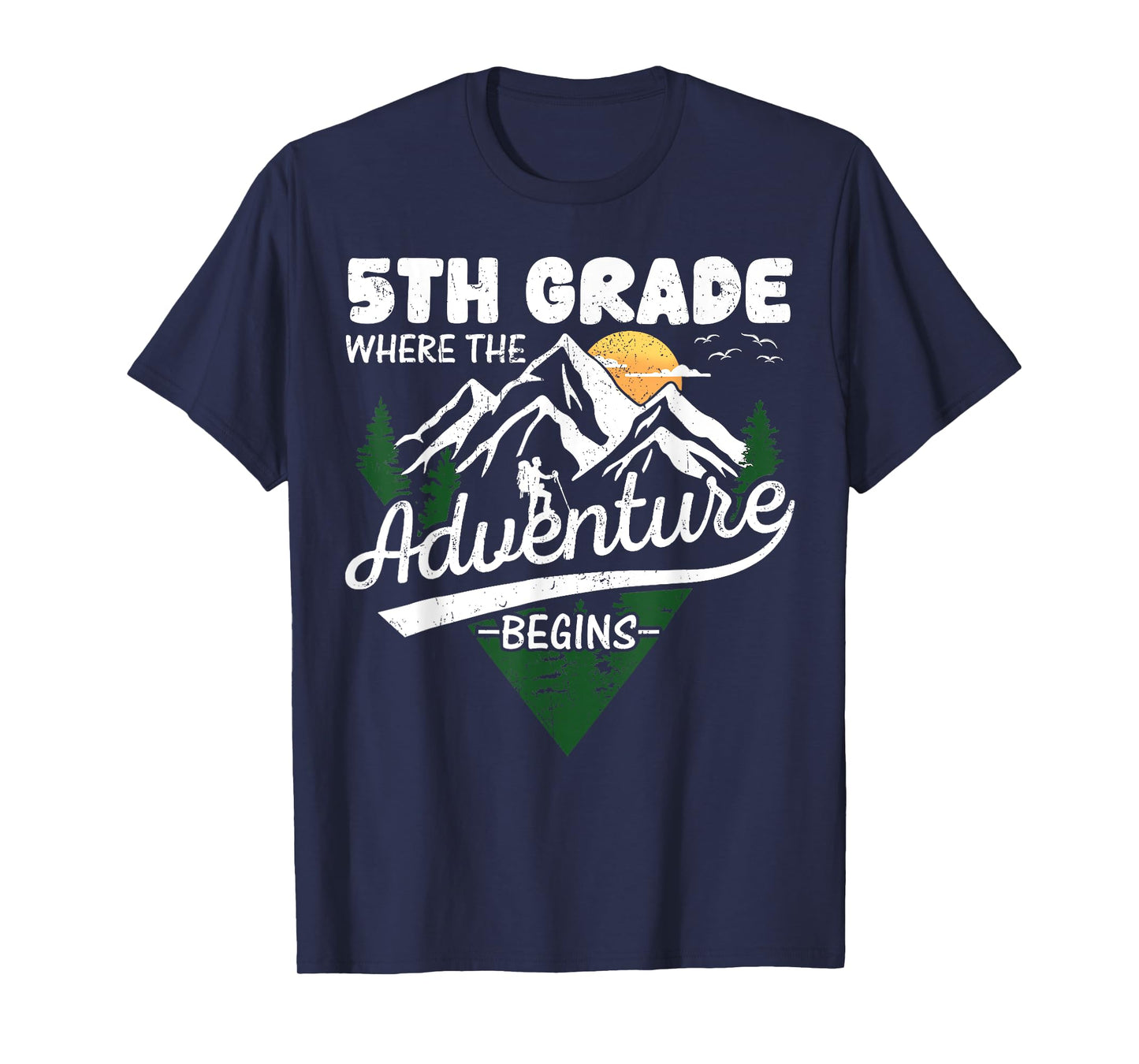 5th Grade Adventure Begins First Day Of School Teacher Kids T-Shirt