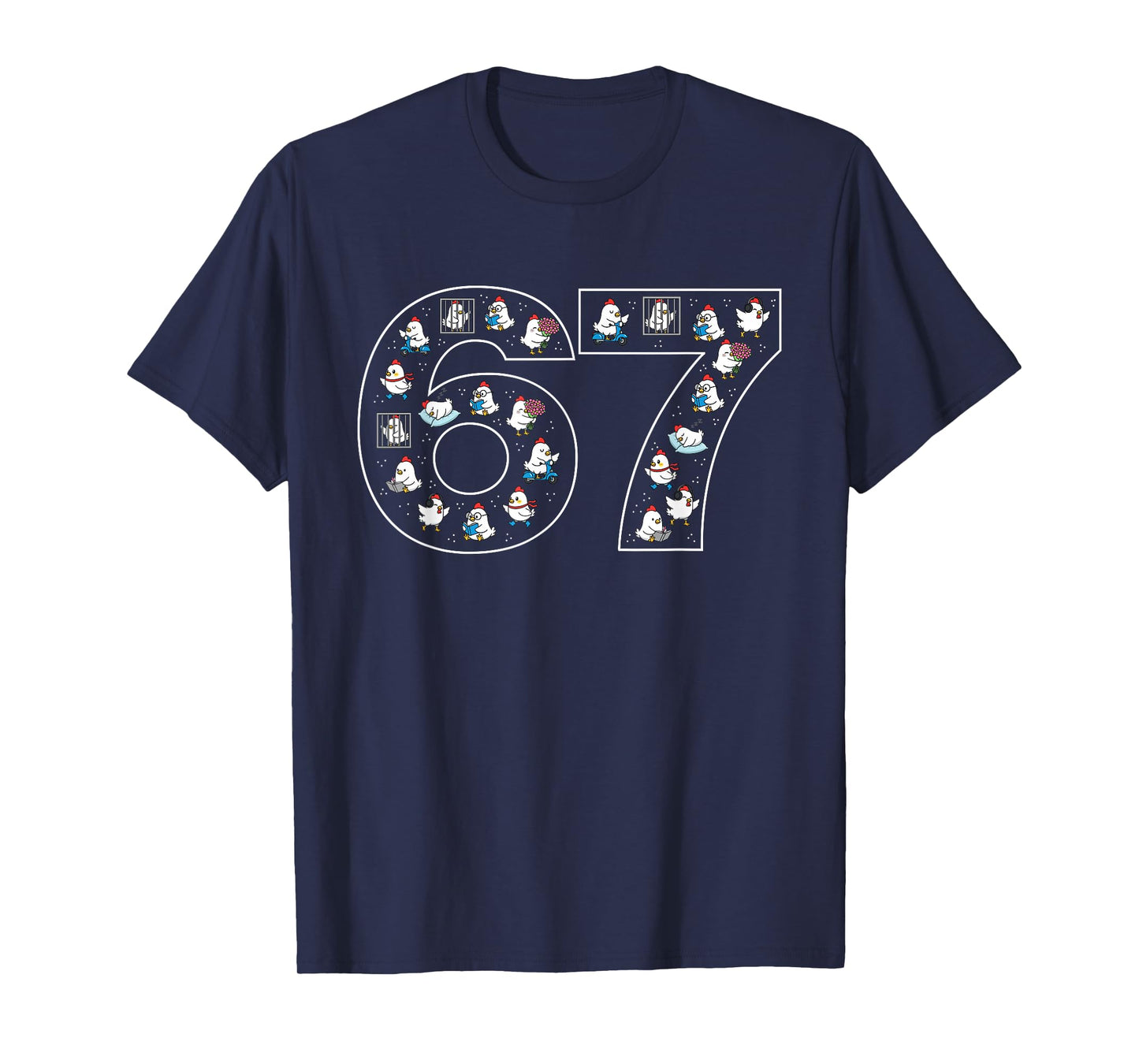 67 Six Seven Chicken Farm Rooster f caw f T-Shirt
