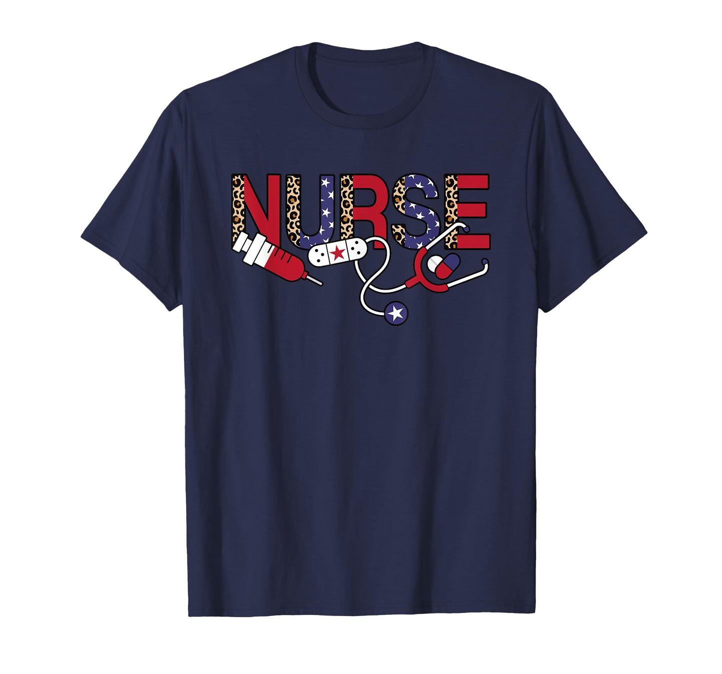 4th Of July Patriotic Nurse American Flag USA Nursing Women T-Shirt