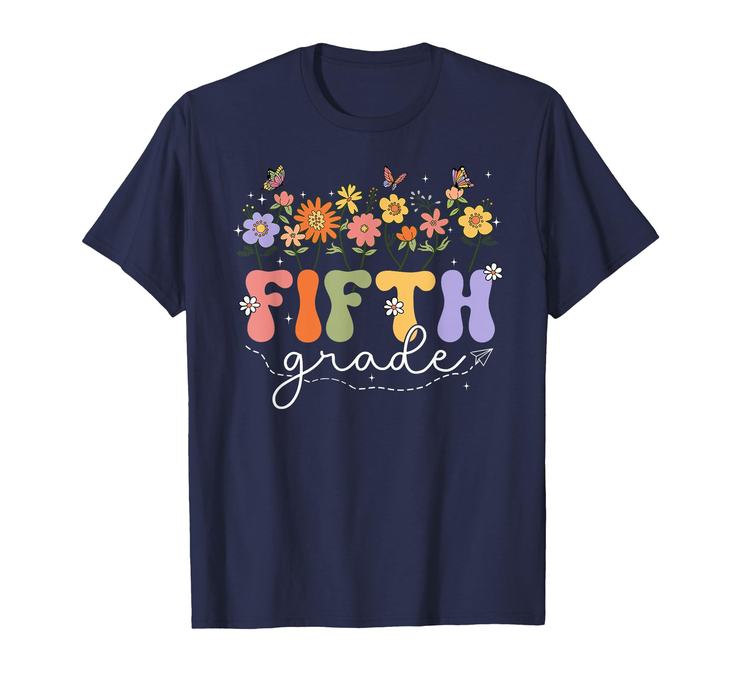 5th Fifth Grade Teacher Wildflower Back To School Floral T-Shirt