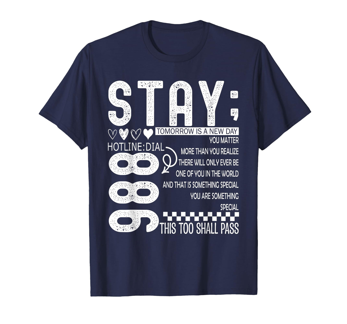 998 Semicolon Stay Mental Health Awareness Support Squad T-Shirt