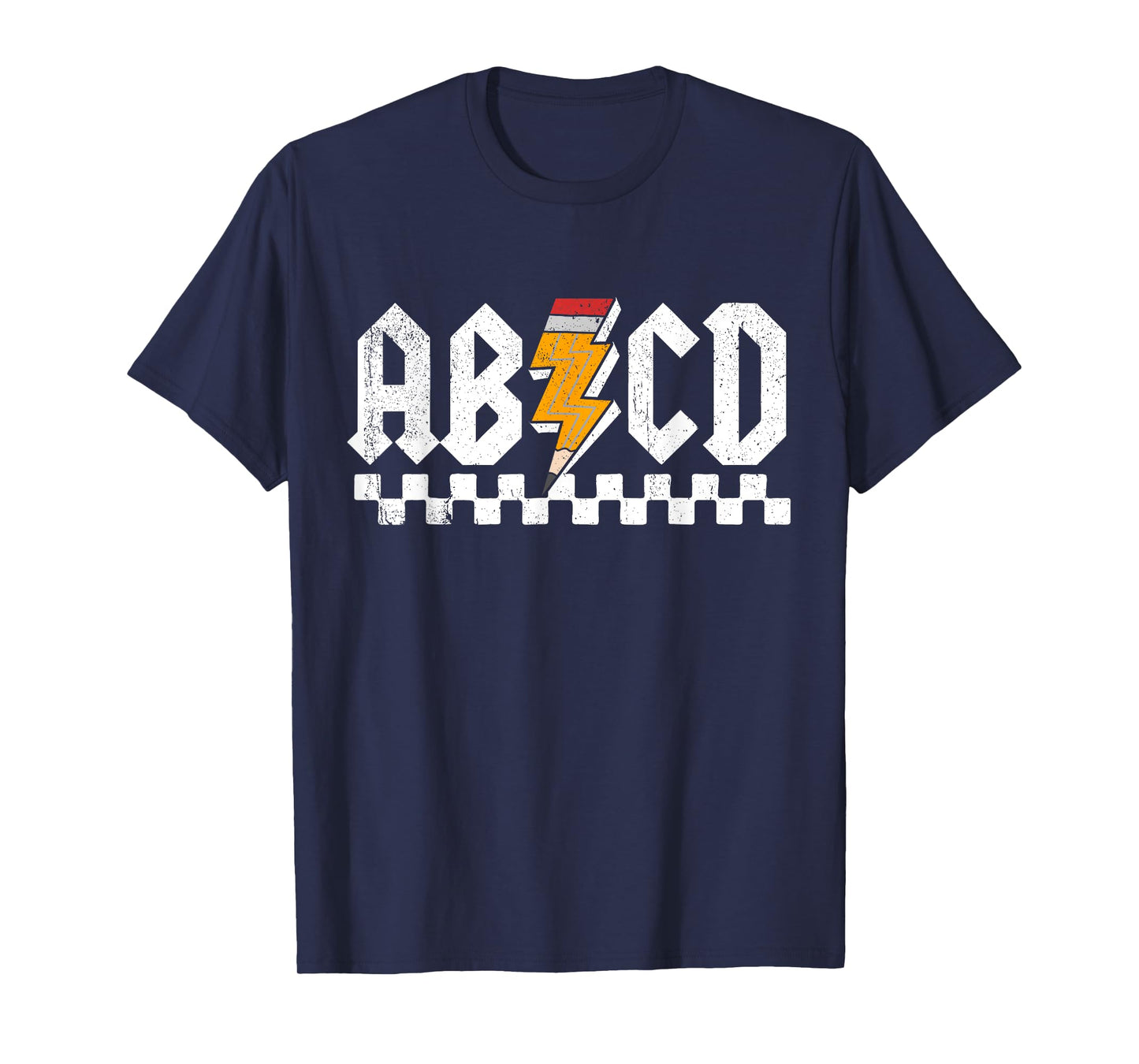 AB CD Lightning Checkered Pencil Leopard Testing Day Teacher T-Shirt for Men Women Kids