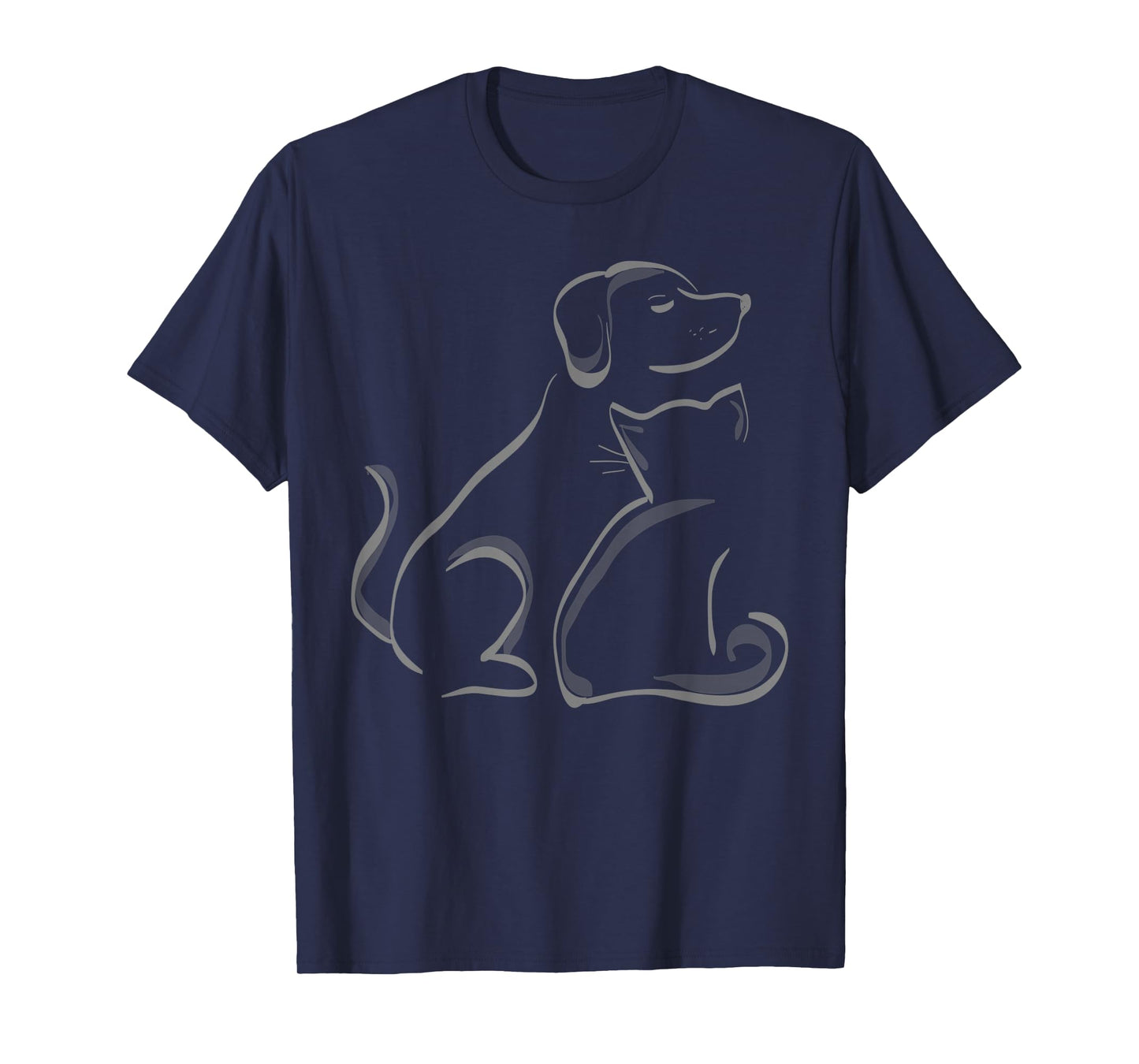 A cat and a dog silhoutte friendship t-shirt T-Shirt