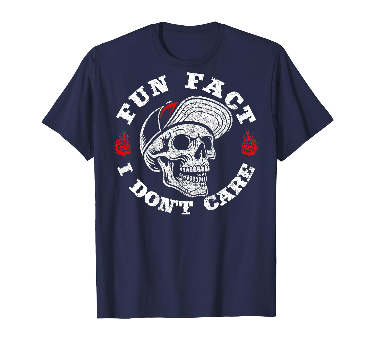 (ON Back) Fun Fact I Don't Care Funny Skeleton Saying Quote T-Shirt