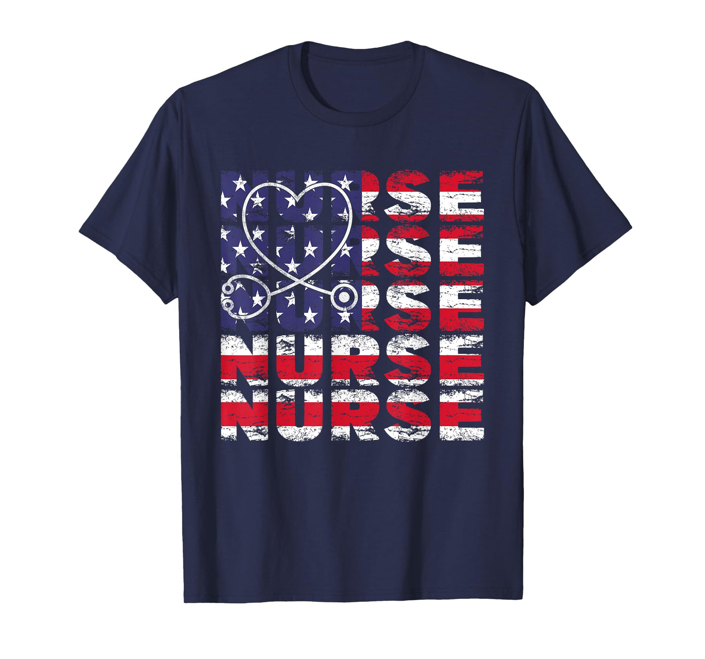4th Of July Nurse American Flag Nursing USA Patriotic Women Kids Men T-Shirt