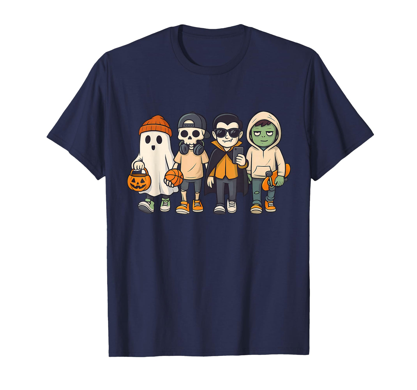 Halloween Group Costume Vampire Skeleton and Zombie T-Shirt