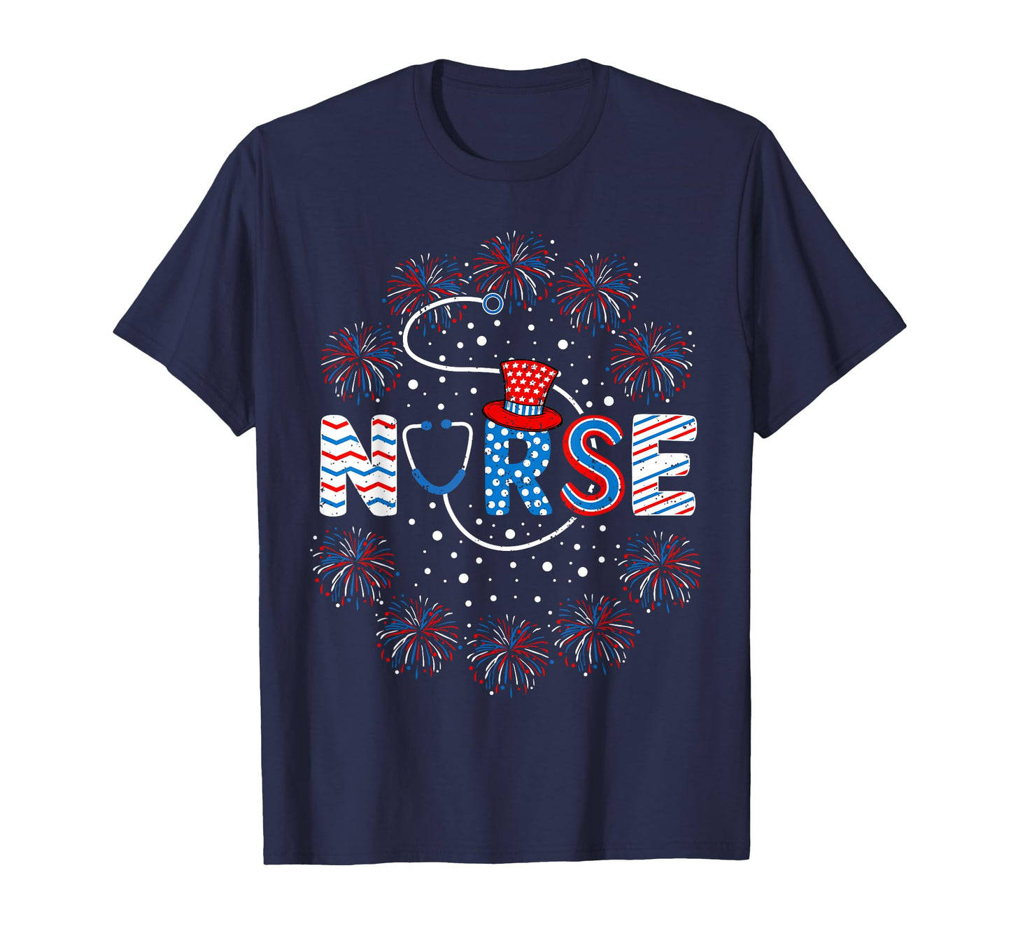 4th of July Nurse American Flag Fourth Of July Nurse T-Shirt