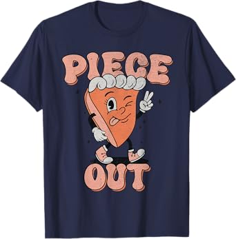 Piece Out Pumpkin Pie Retro Thanksgiving Fall Vibes Groovy T-Shirt