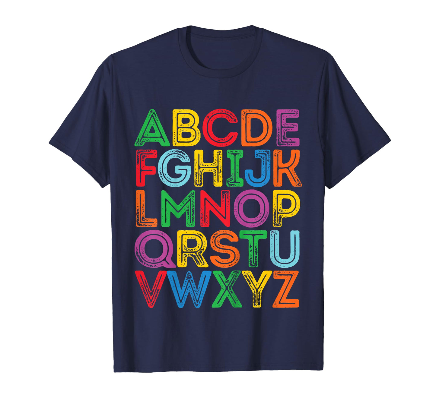 ABCs Shirt Alphabet Colorful Letters Reading Kids Boys Girls T-Shirt