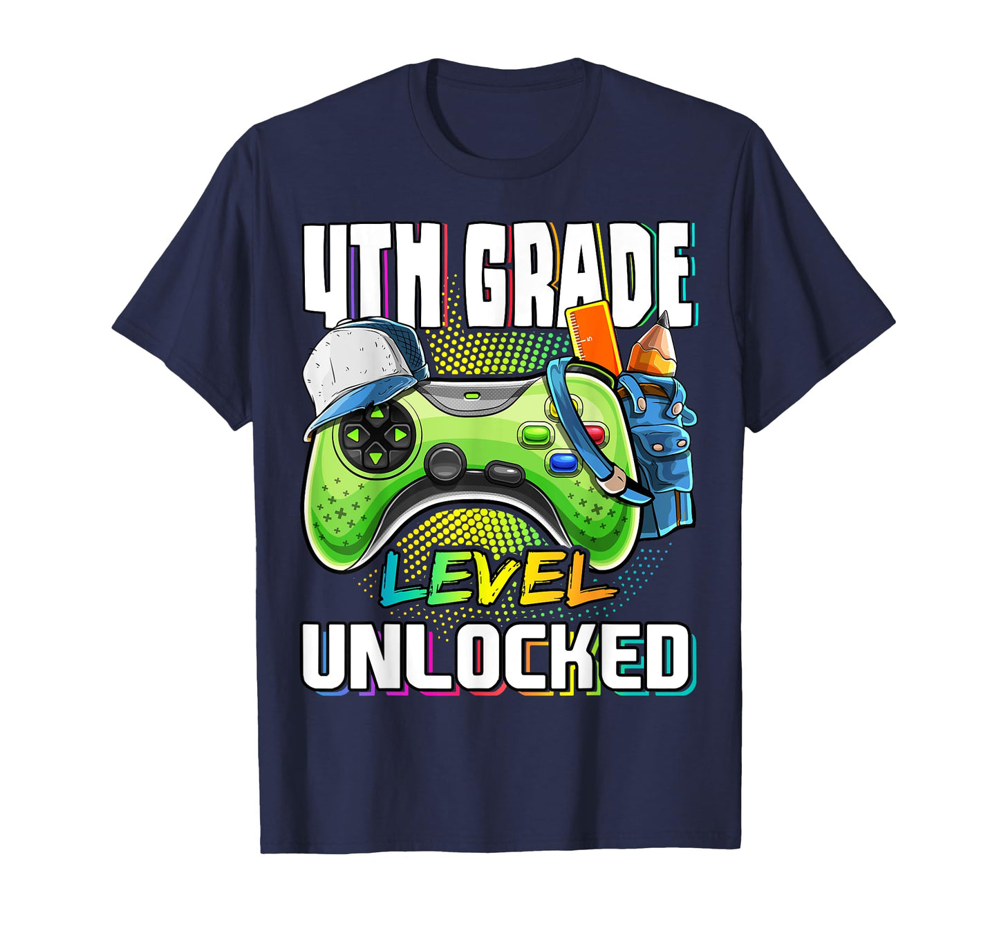 4th Grade Level Unlocked Video Game Back to School Boys T-Shirt