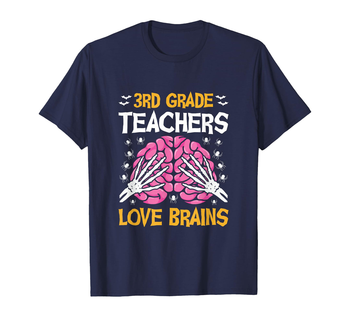 3rd Grade Teachers Love Brains Funny Halloween School T-Shirt