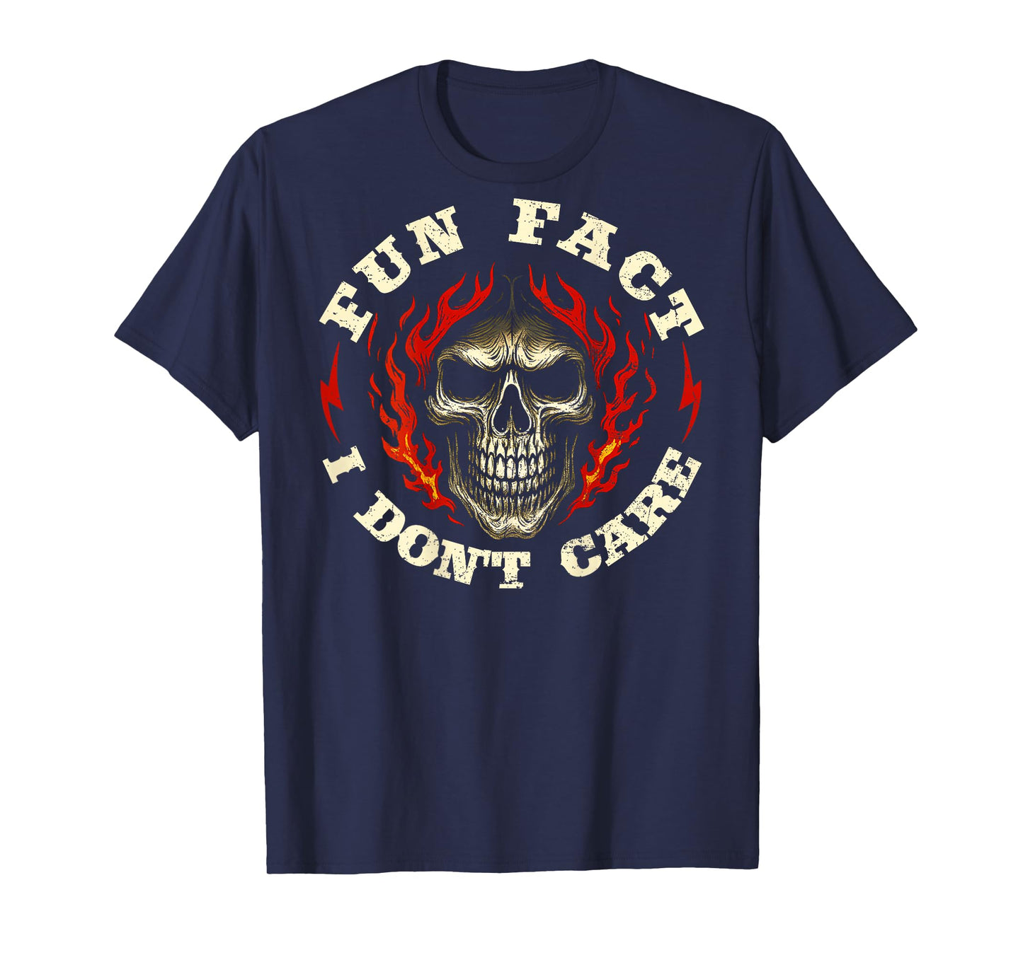 (ON Back) Fun Fact I Don't Care Funny Skeleton Saying Quote T-Shirt