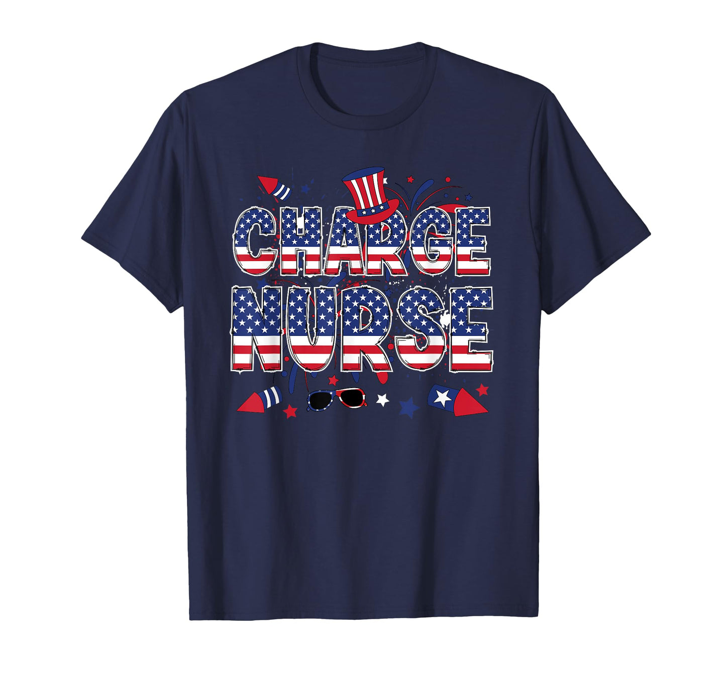 4th Of July Charge Nurse American Flag Charge Nursing T-Shirt