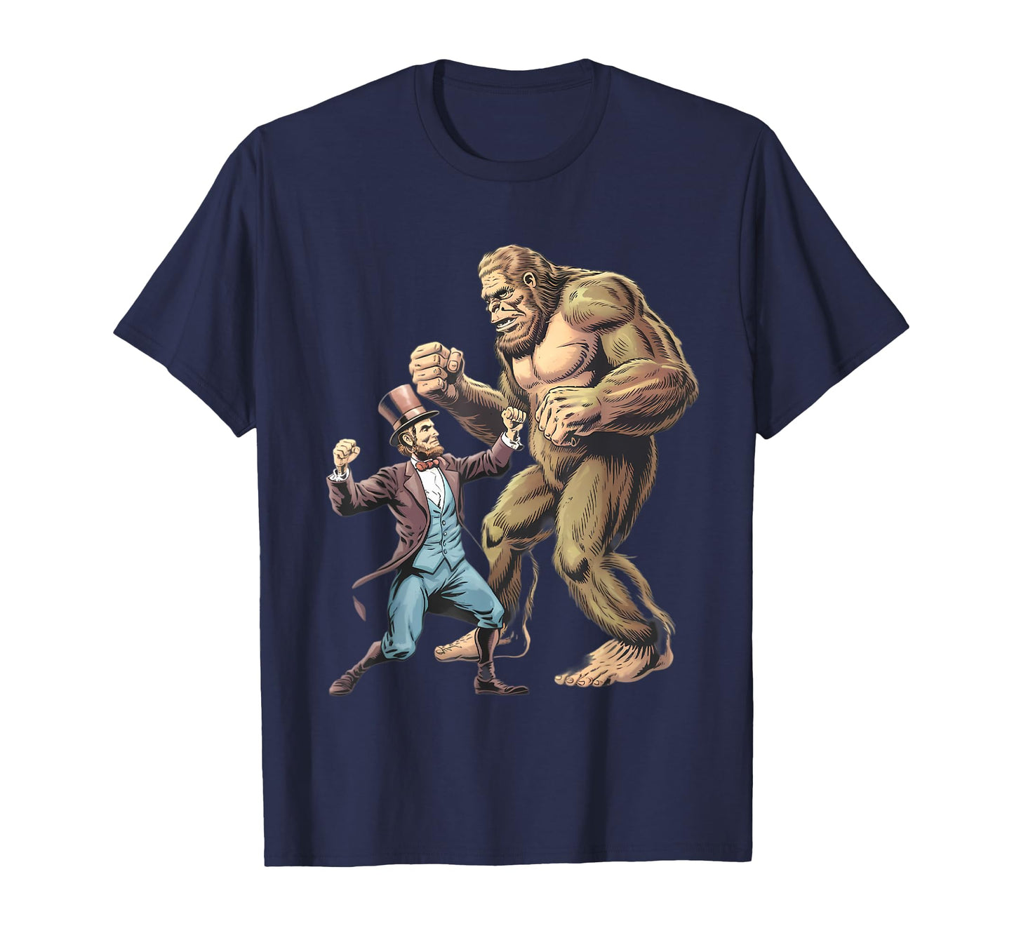Abraham Lincoln Fighting Bigfoot T-Shirt