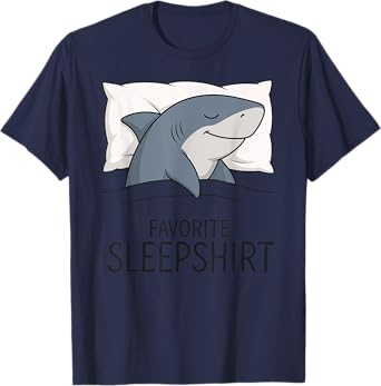 Shark Favorite Sleepshirt Sleeping Pajamas Boys Girls Kid T-Shirt