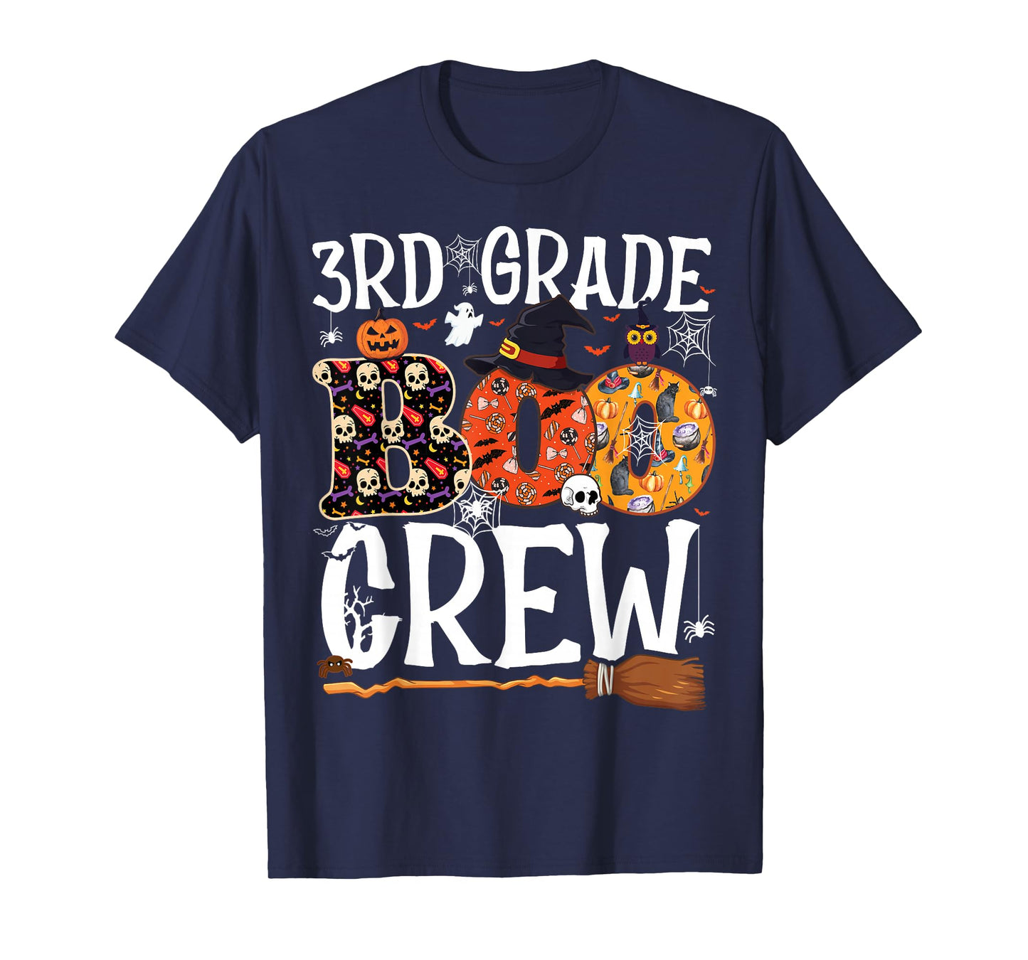3rd Grade Boo Crew Cute Ghost Halloween Teacher Kids T-Shirt