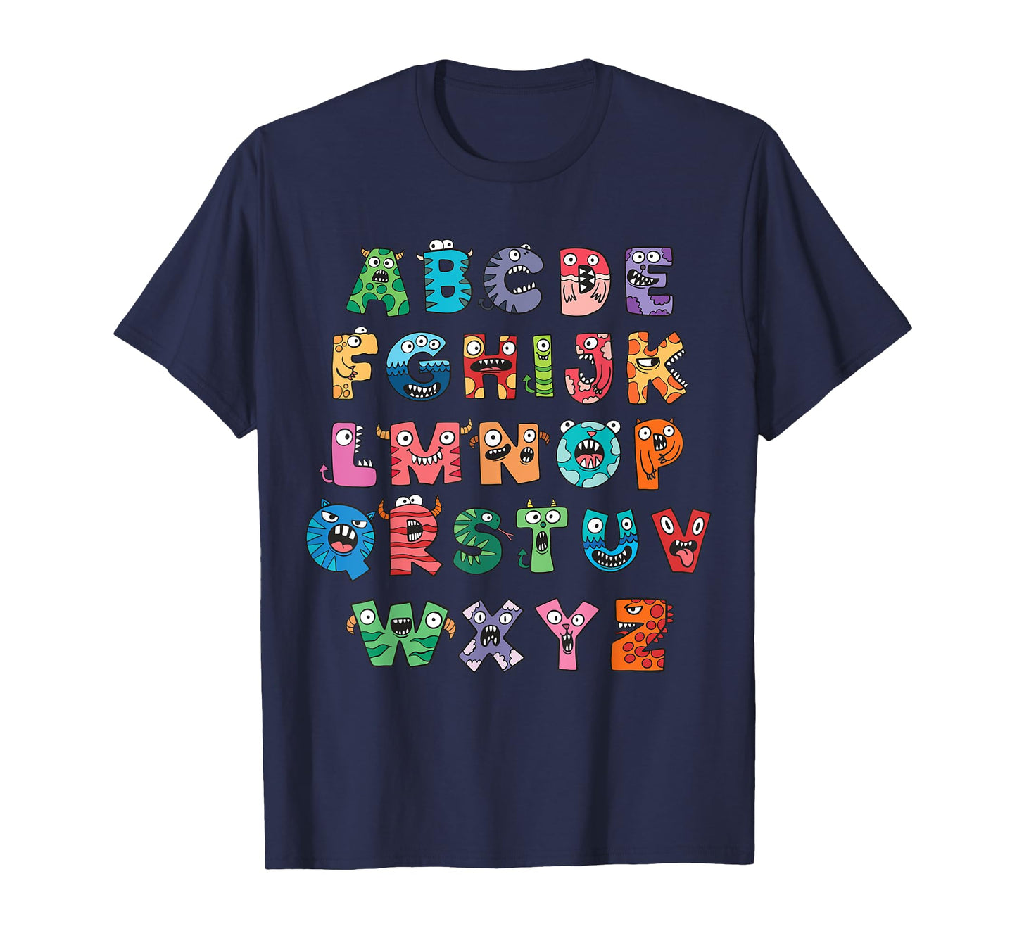 ABC Cute Monster Alphabet Halloween Teacher Costume Kids T-Shirt